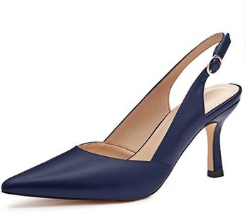 Rilista Womens Slingback Pumps Closed Pointed Toe Kitten Heel Sandals Wedding Evening Party Dress Shoes