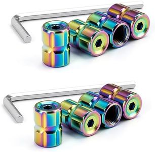 Dsycar Tire Valve Stem Caps, 8 pcs/Pack, Anti Theft Aluminum Valve Caps, Heavy-Duty Locking Tire Stem Covers Universal Fit for Cars/Trucks/Motorcycles/Bikes (VC02-Colorful)