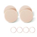 KOOBA 4pcs Round Makeup Sponges Supplement, Beauty Face Primer Compact Powder Puff, Blender Sponge Replacement for Cosmetic Flawless Foundation, Sensitive and All Skin Types