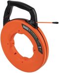 Klein Tools 56382 Non-Conductive Electrical Fish Tape, Multi-Groove Fiberglass Wire Puller, Optimized Housing and Handle, 50-Foot x 3/16-Inch