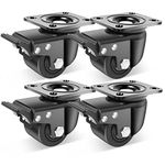 Nefish 3 Inch Caster Wheels Set of 4, Heavy Duty Plate Swivel Casters 4400 LBS, Low Center of Gravity Design Nylon Industrial Caster Wheels for Equipment, Machine, Toolbox Workbench