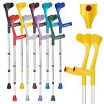 Ossenberg Classic Open Cuff Ergonomic Grip Elbow Crutches – Yellow – Pair | Lightweight Height Adjustable Economy Comfort Coloured Forearm Crutches for Adults Men & Women Mobility and Walking Aids