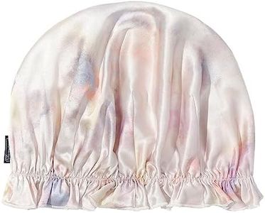 LILYSILK Silk Bonnet for Long and Cruly Hair Womens 100% Mulberry Silk Sleep Cap Ladies Hair Warp for Sleeping with Elastic Band Frills Silk Turban Hair Scarf Pink-Purple Watercolor