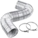 Cenipar Dryer Vent Hose 4 inch Ducting Vent Hose Flexible Aluminum Foil Non-Insulated (4 inch 10 feet) with 2 Clamps