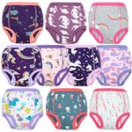 FLYISH DIRECT Potty Training Pants Cotton, Strong Absorbent Reusable Toddler Training Pants Girls, Baby Potty Training Underwear 10 Packs - Purple, 3 Years