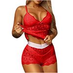 AMhomely UK Stock Sale Womens Bow Lace Solid Color Sexy Sling Pajama Set Sexy Lingerie Set Babydoll Sleepwear Nightwear Set Ladies Comfort Cotton Everyday Bra Gift for her Girls