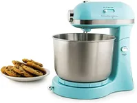 Nostalgia Classic Retro Professional 3.5 Qt Stand Mixer with Tilt Head and Stainless Steel Bowl, Six-Speed, Includes Dough Hooks and Beaters, Aqua