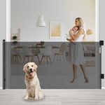 Fairy Baby 41" Tall 118" Extra Wide Retractable Dog Gate Indoor, Large Retractable Baby Gate Pet Gate for The House, Extra Tall Mesh Baby Gates for Staris, Hallways, Doorways (Black)