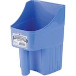 Little Giant® Plastic Enclosed Feed Scoop | Heavy Duty Durable Stackable Feed Scoop with Measure Marks | 3 Quart | Ranchers, Homesteaders and Livestock Farmers | Berry Blue