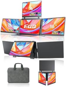 FQQ 16" Triple Screen Monitor Extender, Quad Monitors for 14-18.5" Laptops