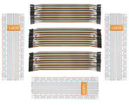 DEYUE 3 Set Standard Jumper Wires Plus 3 Set of Solderless Prototype Breadboard 830 tie Points Breadboard | 3 Set of M/F, M/M, F/F - Each 40pin Electronic Jumpers Wire