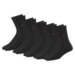 NAVYSPORT 5 Pairs Men's Socks 9-12 Trainer Cotton Crew Black Socks, Pack of 5 (Shoe Size: 9-11, Black)