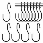 12 Pack Purse Bags Hangers, Purse Organizer for Closet, Heavy Duty S Hooks Twist Design Bag Hanger Closet Rod Hooks for Hanging Handbags,Jeans,Hat,Belts,Plants,Purses,Scarves,Pots and Pans Black