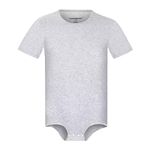 Landofgenie Men Short Sleeve Onesie One Piece Rompers Botton Crotch Shirt Pajamas Bodysuit Light Gray M