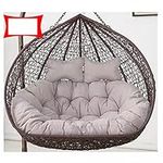 Hammock Swing Chair Cushion Double Egg Chair Cushion Luxury Outdoor Patio Wicker Loveseat Hanging Swing Egg Chairs for 2 Persons Patio Backyard Balcony (Z)