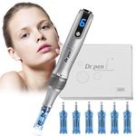 Dr Pen, Dermapen Wireless Electric M8S Microneedle Pen with 36 PIN х 3 and 12 PIN х 1 Cartridges Needles for Wrinkle Stretch Marks Scar and Hair Loss Treat