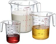 Amazing Abby - Melissa - Unbreakable Plastic Measuring Cups (3-Piece Set), Food-Grade Measuring Jugs, 1/2/4-Cup Capacity, Stackable and Dishwasher-Safe, Great for Oil, Vinegar, Flour, More