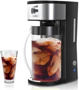 Sunvivi Iced Tea Maker, Ice Tea Maker with Thickened Glass Pitcher 3Qt, Tea Maker with Infusion Tube, Perfect For Customized Tea & Coffee, One-touch Control Button with Illumination, Turquoise