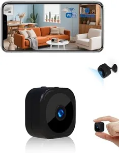 AOBOCAM 1080P HD Mini Camera for Indoor Security with App Control Motion Detection & Night Vision Wireless WiFi Rechargeable Pet Camera for Home/Office 24/7 Cycle Save