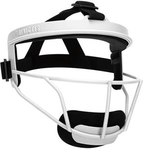 Dinictis Softball Face Mask, Lightweight, Comfortable, with Wide Field Vision, Durable and Safe Face Guards, Premium Protective Softball Fielder's Mask-White-Youth(M)