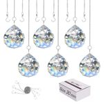 MerryNine Clear Crystal Ball Prism Sun Shine Catcher Rainbow Pendants Maker, Hanging Crystals Prisms for Windows, for Feng Shui, for Gift(30mm/1.18" 6pack)