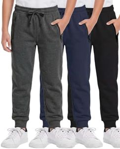 Boys Fleece Exposed Zipper Jogger- Set 2, L