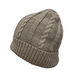 Gajraj Unisex Fur, Wool Cap Pack Of 1 (Cable Weave Knit Design_Beige_Free Size)