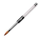 NMKL38 Oval Kolinsky Sable Hair Acrylic Nail Brush Pen Rhinestone Diamond Metal Acrylic Handle Nail Art Design Brush Manicure Pedicure Tool (SIZE 10)