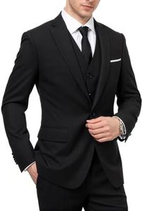 Cloudstyle Mens 3-Piece Suit Notched Lapel One Button Slim Fit Formal Jacket Vest Pants Set