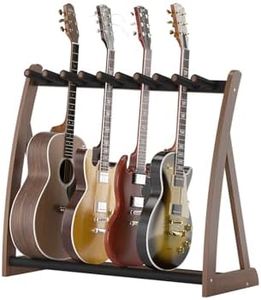 Bamboo Multi Guitar Stand, Guitar Rack for Multiple Guitars(Walnut)