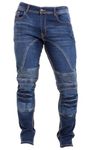 Juicy Trendz Men's Kevlar Motorcycle Jeans: Armoured, Protective, and Stylish Biker Pants for Ultimate Safety and Comfort Mid-Blue