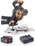 Evolution Power Tools R185CMS-Li Cordless Mitre Saw Multi-Material Cutting, Cuts Wood with Nails, Metal, Plastic & More, Bevel & Mitre Angles, TCT Blade Included - Battery & Charger Included