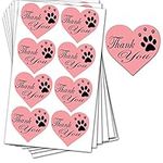 YOUOK Paw Print Thank You Labels Stickers,1.5 Inch Heart Dog Puppy Paw Print Cute Thank You Labels for Cookie Bag,Gift Box,Envelope (500Pcs)