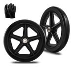 Replacement Wheelchair Wheels for Walkers - Environmentally Friendly Rubber Material, Wear-Resistant PU Tires, Anti-Slip, and Durable ABS Wheel Hub (8IN)