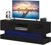 ARMCONE Glossy Black LED TV Stand f