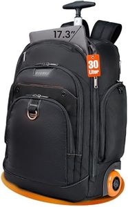 EVERKI 13-17.3 Inch Adjustable Compartment Large Rolling Backpack, EKP122B-ECO Atlas Wheeled 2, Black, 17.3-Inch