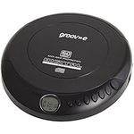 groov-e RETRO Compact CD Player - Personal Music Player with CD-R & CD-RW Playback - Anti-Skip Protection, Programmable Tracks - Earphones Included - Micro-USB or Battery Powered - Black