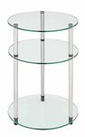 Convenience Concepts Designs2Go Classic Glass 3 Tier Round Table, 15.75"