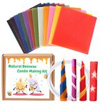 Beeswax Candle Making Kit for kids-12 Bright Colors Beeswax Sheets for Candle Making, Natural Beeswax Candle Making Kit for Adults, 100% Pure Beeswax Honeycomb Sheet DIY Craft Gift,8 x 8 inch