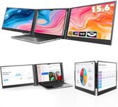 QQH Laptop Screen Extender, 15.6” Triple Portable Monitor for Laptop with Ultra-Slim FHD IPS Display, USB-C Plug and Play Extended Screen Compatible with MacOS, Windows, Android for 12-16" Laptops