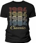 40th Birthday Gift Shirt for Men - Classic 1984 Retro Birthday - 003 - F/Black-Lg