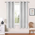 Hiasan Room Darkening Curtains 2 Panels for Bedroom, Thermal Insulated Blackout Window Curtains for Kids' Room, 42 x 63 Inches Length, Greyish White