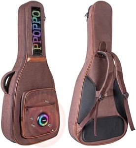 PPOPPO 40/41/42 Inch Smart Acoustic Guitar Gig Bag Padded, 0.7" Extra Thick Sponge Padded, Water-Resistant Soft Guitar Backpack Case with Digital Screen, Bluetooth Speakers & Multiple Storage Pockets