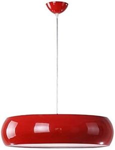 TECNOLUX EURO -Lampe Luminaire suspendu moderne Fil Nordic E27 pour Restaurant Chambre Bureau Salle Loft Hall 45 cm diamètre couleur rouge 45209