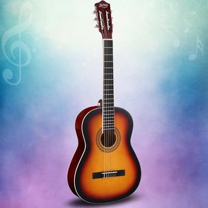 Alpha 39 inch Guitar, Acoustic Classical Full Size Wooden Guitars Musical Instruments Kids Adult Children Beginner, 19 Frets and 6 Nylon Strings Sunburst