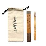 State Pride-T Biodegradable Eco-Friendly Natural White Bamboo Bristles Manual Toothbrush For Adult With Cotton Pouch