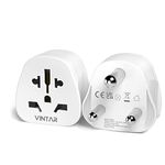 UK to South Africa Plug Adapter, VINTAR South Africa Power Adapter, Grounded SA Travel Adapter for South Africa, Namibia, Swaziland, Lesotho, Bhutan, Botswana and More Type M, 2 Packs