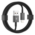 Car Apple Carplay Cable, [Apple MFi Certified] USB A to Lightning Cable Compatible with iPhone 14 13 12 11 Pro Max XR XS X Charger Cord, Car Fast Charging Cable (Black 3ft)