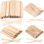 JANYUN 450PCS Wooden Wax Sticks, Assorted Style Waxing Wooden Applicator Wax Spatulas Kit for Eyebrow Face for Hair Removal Body Legs Facial,Wood Craft Sticks Small Medium Large Size