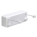 Homeme Retractable Clothesline Indoor Outdoor, ABS Case+Aluminum Dryer Clothes Line with Adjustable 4.2m Stainless Steel Double Rope, 30kg Load-bearing, Invisible Wall Mounted Laundry Drying Rack